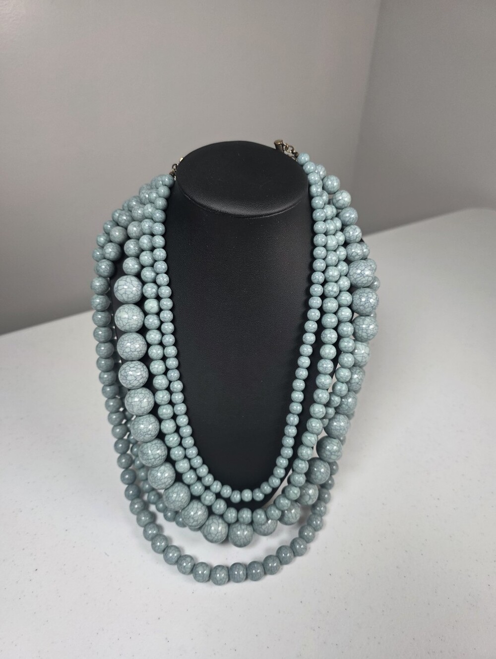 Multi-Strand Crackle Bead Necklace